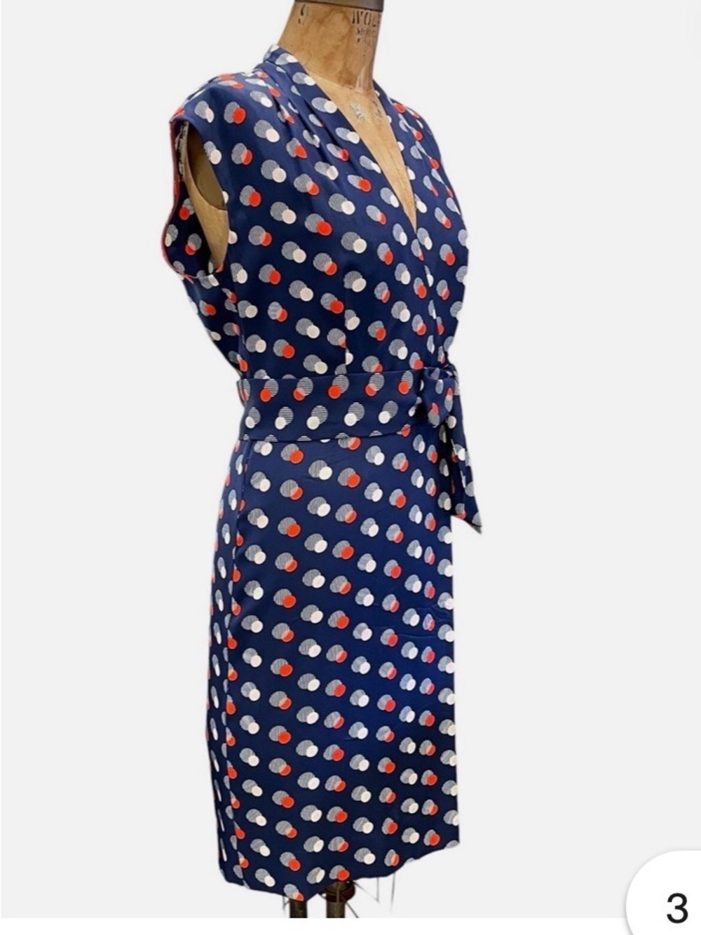 kate spade Navy Dress with Red and White Polka Motif